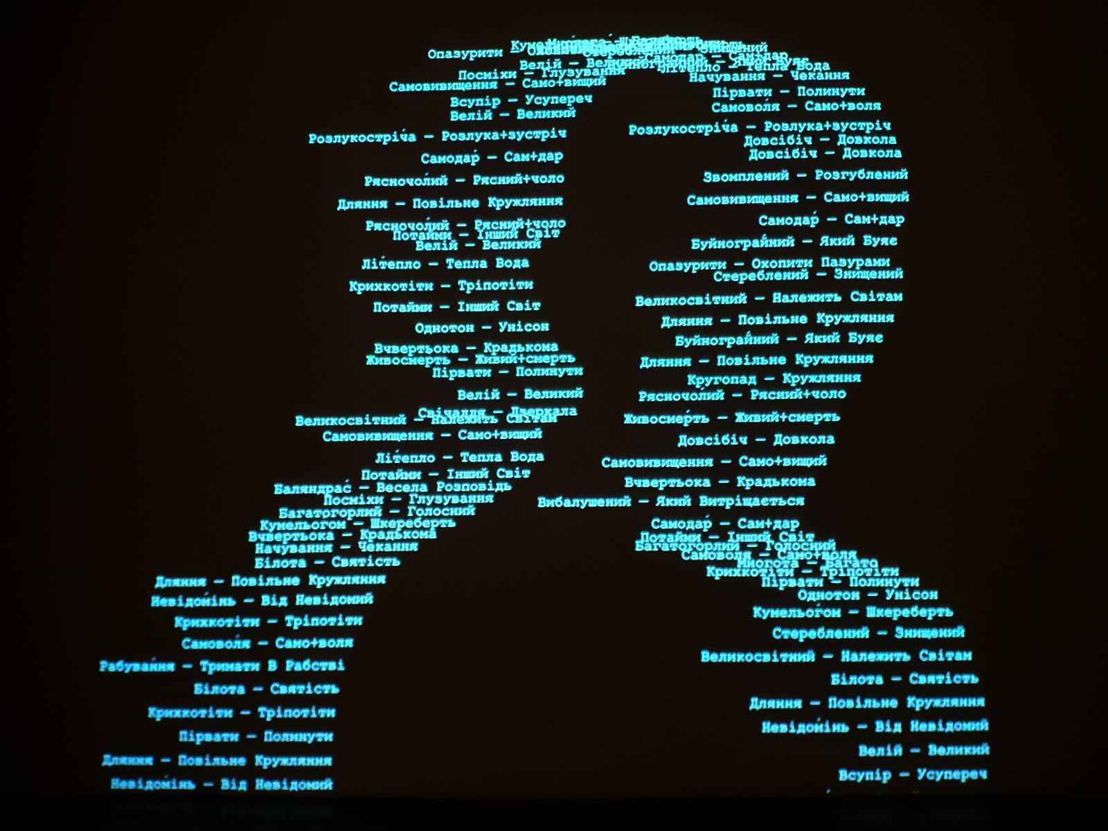 Стусові неологізми. Фото з виставки «Поки ми тут, усе буде гаразд»