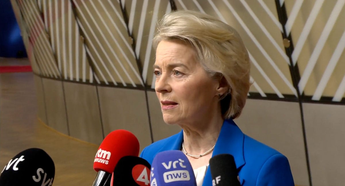 Урсула фон дер Ляйен заявила, що ніхто не піде з саміту ЄС, поки не буде вирішено питання фінансування України на наступні 2 роки за рахунок активів росії, Урсула фон дер Ляйен 18 грудня 2025, Президентка Єврокомісії