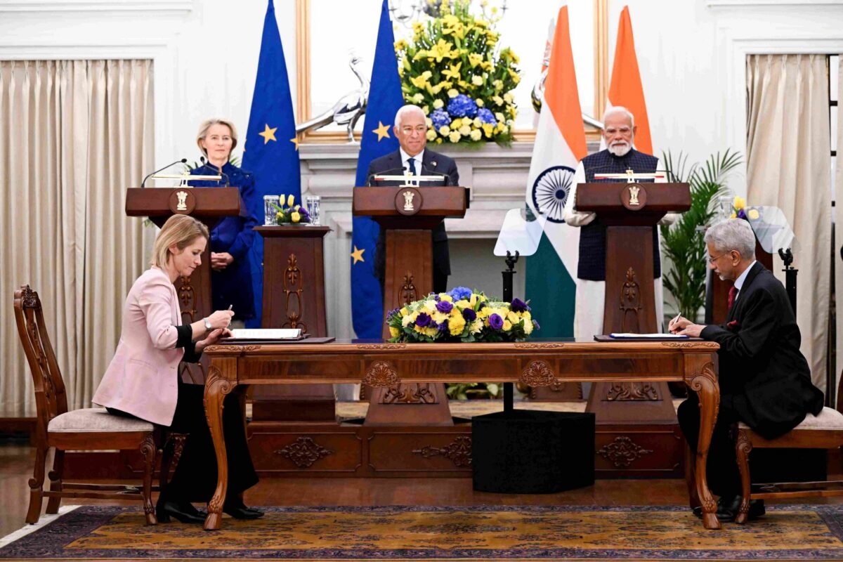 Церемонія підписання угоди про вільну торгівлю між Індією та ЄС 27 січня 2026 року. Фото: newsroom