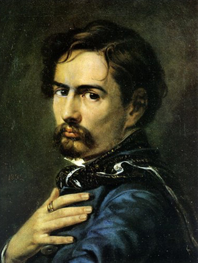 Болеслав-Михайло Русецький. Автопортрет. 1852 рік. Полотно, олія. Литовський національний художній музей