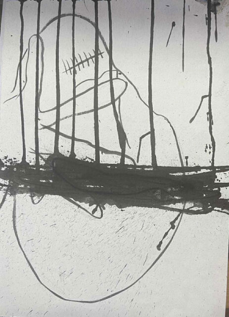 Малюнок “Очевидно”, датований 28 січня 2024 року. З фондів Музею війни.