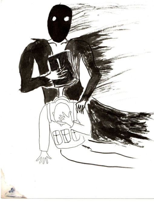 Малюнок “У нього мали бути крила...”, датований 27.01.2024. З фондів Музею війни.