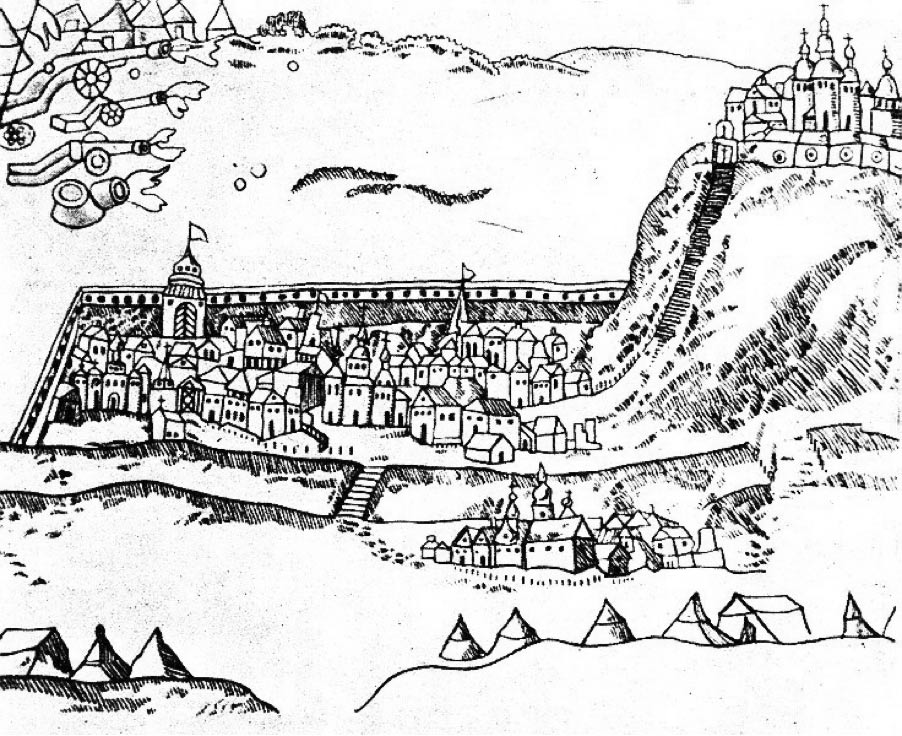 Чигирин. Деталь гравюри. 1678 р.