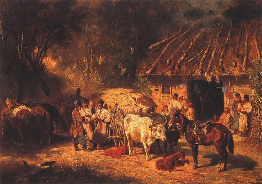 Юзеф Брандт «Чумаки перед корчмою», 1865 р.